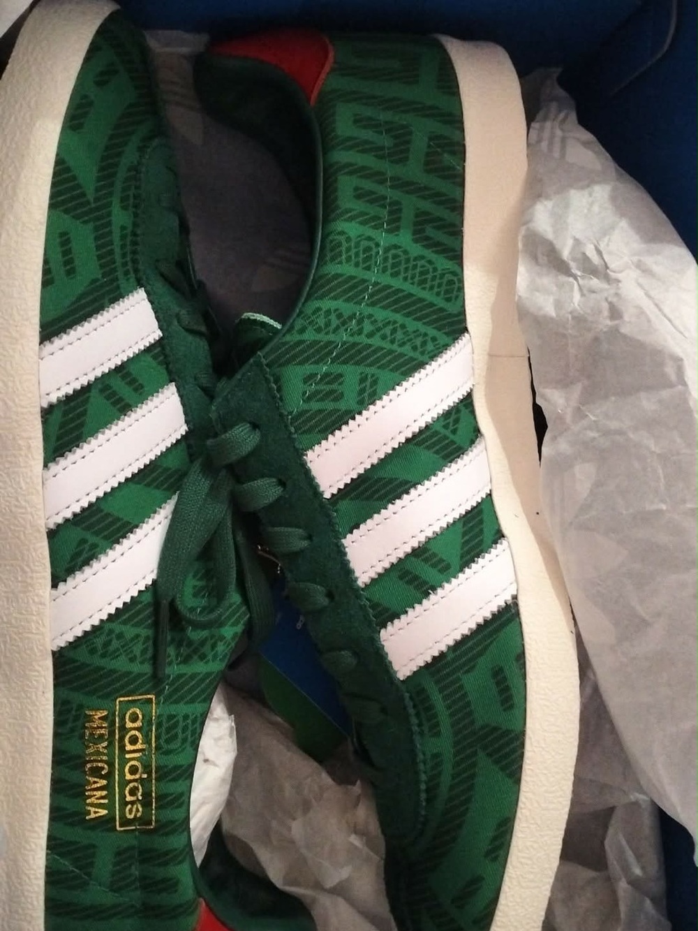 adidas Green and White Mexicana Sneakers